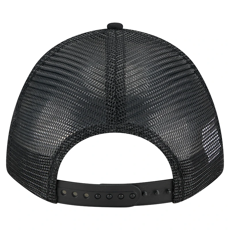 Men's New Era Black Houston Astros City Initial 9FORTY A-Frame M-Crown Adjustable Trucker Hat