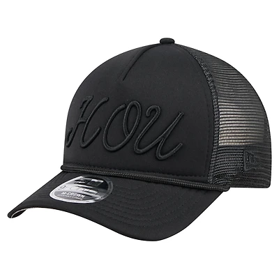 Casquette camionneur ajustable noire 9FORTY City Initial des Astros de Houston pour homme New Era