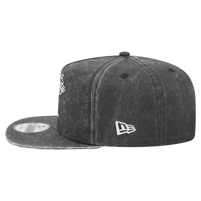 Men's New Era Black Houston Astros City Slogan A-Frame 9FIFTY Snapback Hat