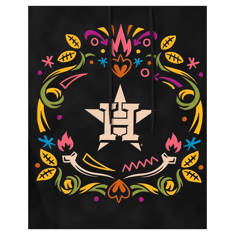 Sweat à capuche noir en polaire brossé Día de los Muertos New Era pour hommes