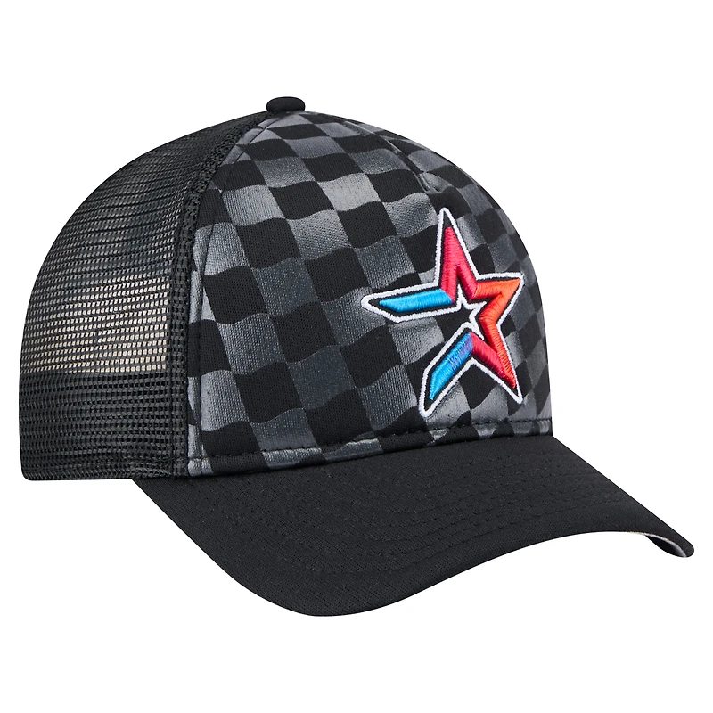 Men's New Era Black Houston Astros Gradient 9FORTY A-Frame M-Crown Trucker Adjustable Hat