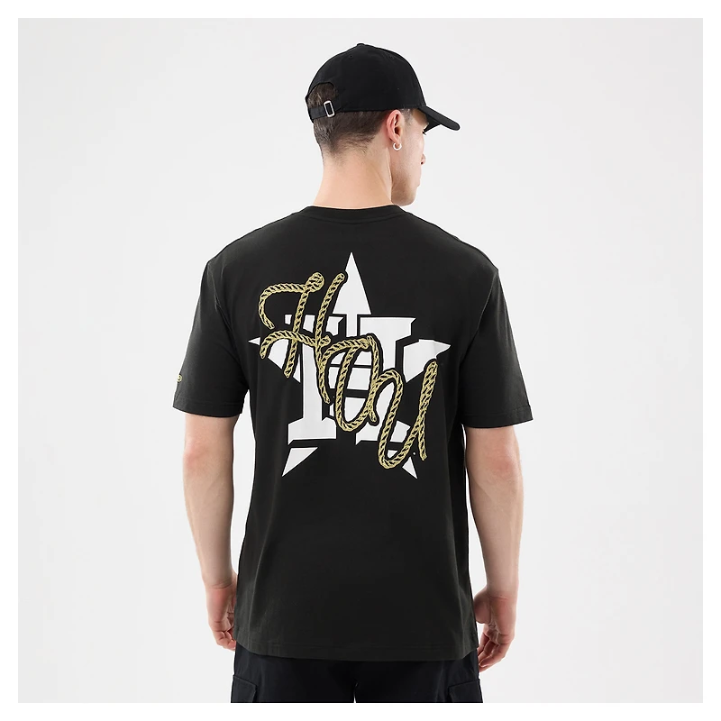 Men's New Era Black Houston Astros Injection Lifestyle Urban Ranchwear T-Shirt