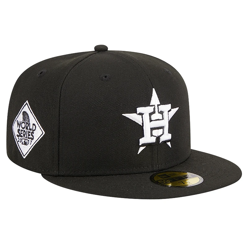 Men's New Era Black Houston Astros Logo 59FIFTY Fitted Hat
