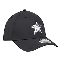 Casquette New Era noire Houston Astros métallisée 39THIRTY M-Crown Flex pour homme