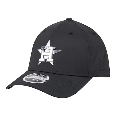 Casquette New Era noire Houston Astros métallisée 39THIRTY M-Crown Flex pour homme