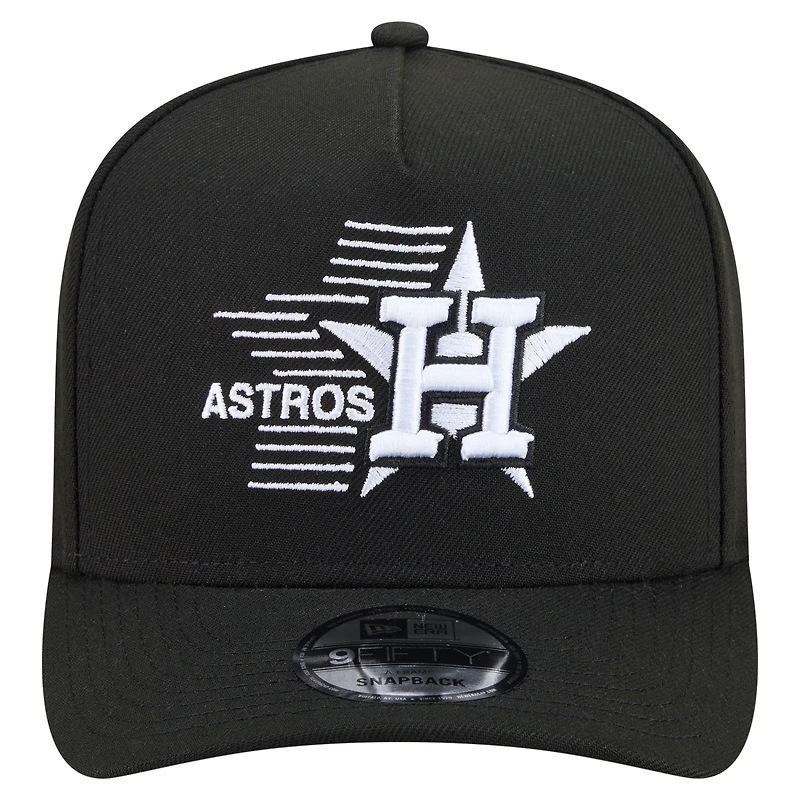 Men's New Era  Black Houston Astros Motion A-Frame 9FIFTY Snapback Hat