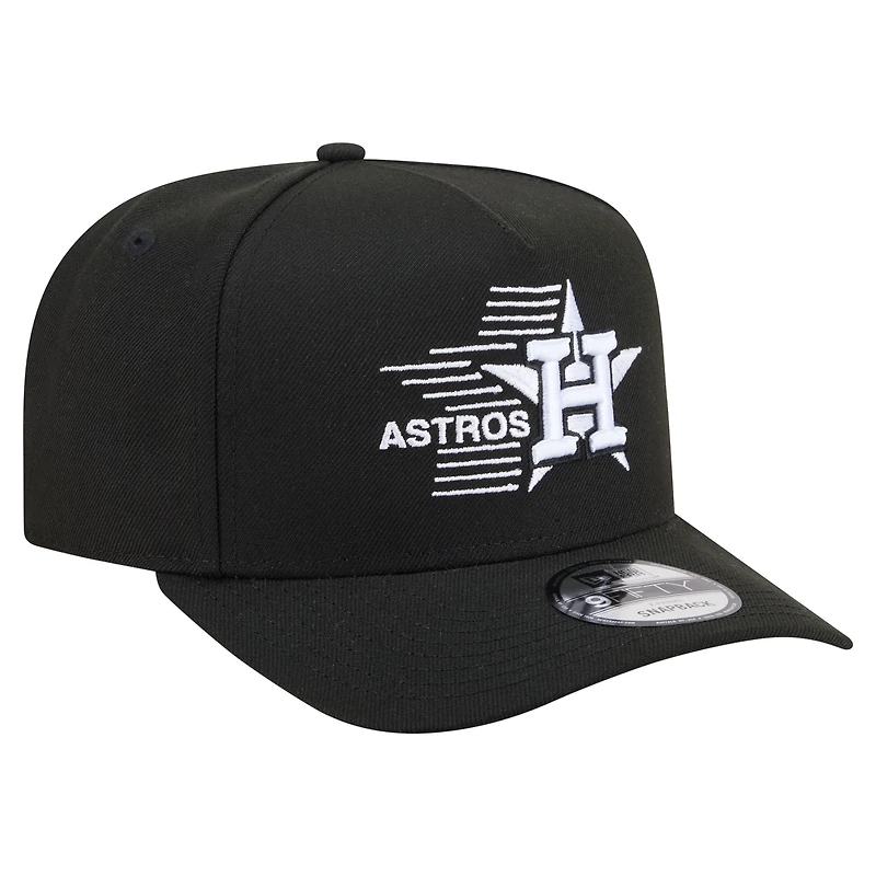 Men's New Era  Black Houston Astros Motion A-Frame 9FIFTY Snapback Hat