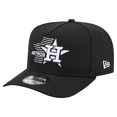 Men's New Era Black Houston Astros Motion A-Frame 9FIFTY Snapback Hat