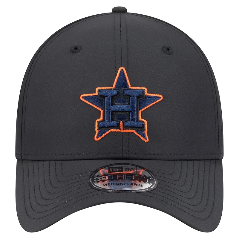 Casquette New Era noire Houston Astros Night 39THIRTY Flex pour homme