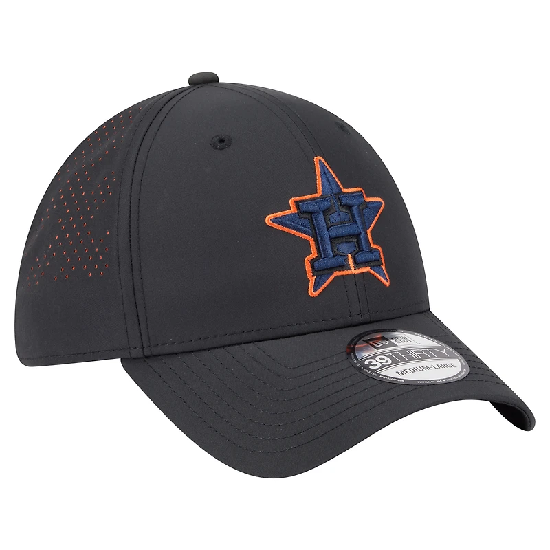 Casquette New Era noire Houston Astros Night 39THIRTY Flex pour homme