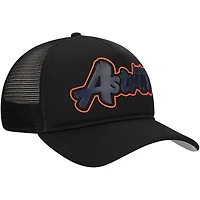 Casquette ajustable New Era noire Houston Astros Retro Bold A-Frame Trucker 9FORTY pour homme