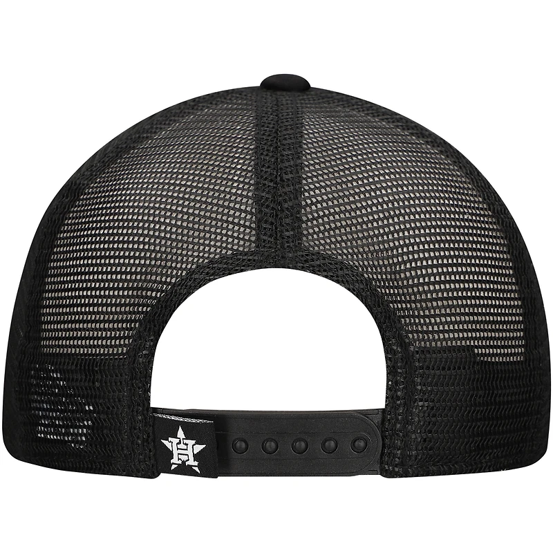 Casquette ajustable New Era noire Houston Astros Retro Bold A-Frame Trucker 9FORTY pour homme