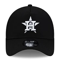 Men's New Era Black Houston Astros Side Script 9FORTY A-Frame Trucker Adjustable Hat