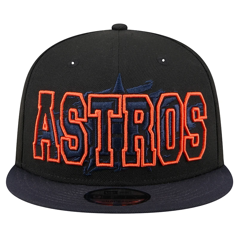 Men's New Era Black Houston Astros Splatter 9FIFTY Snapback Hat