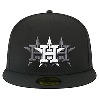 Casquette ajustée New Era noire Houston Astros Tri-Hit 59FIFTY pour homme