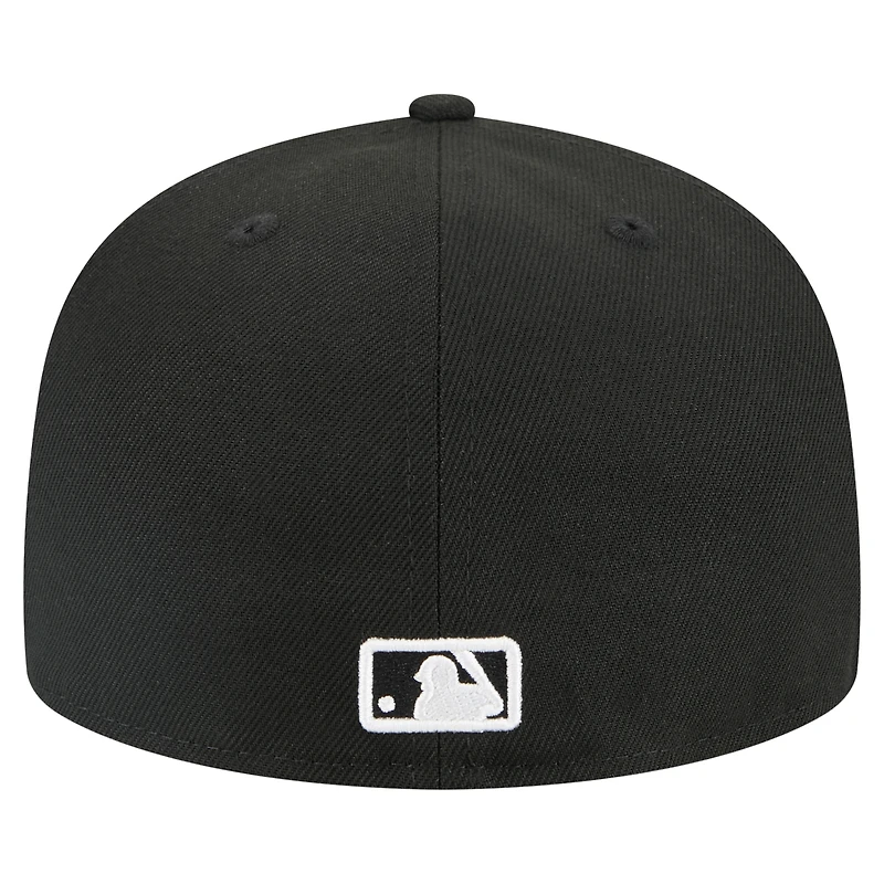 Casquette ajustée New Era noire Houston Astros Tri-Hit 59FIFTY pour homme