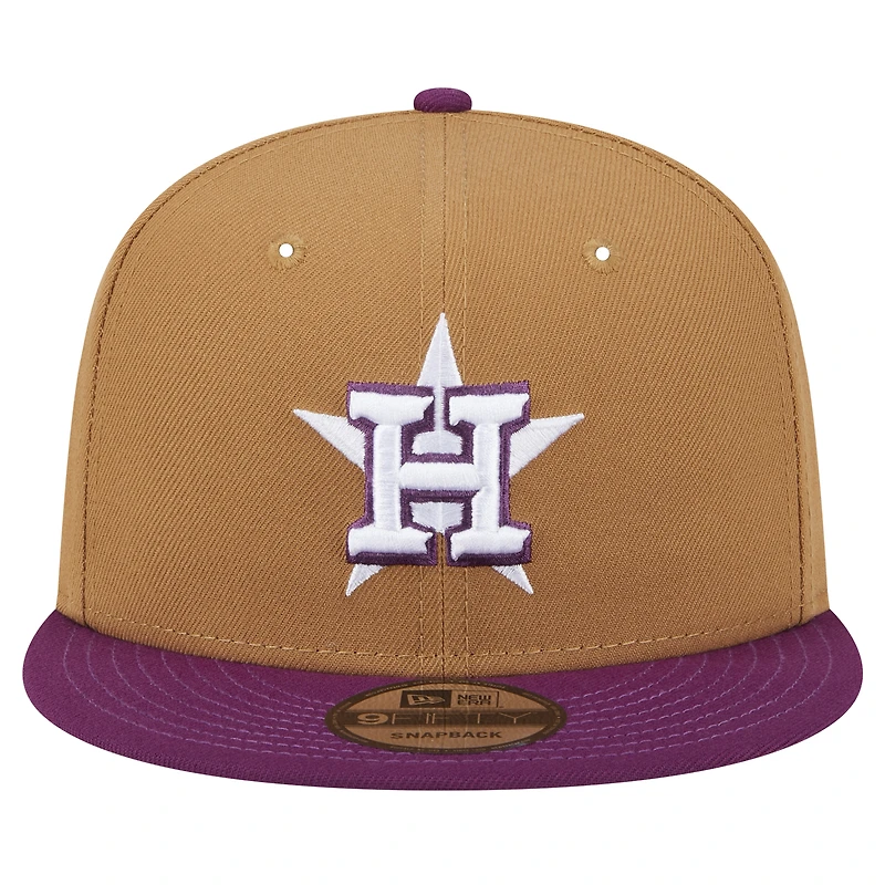Men's New Era Brown/Purple Houston Astros Color Pack Two-Tone 9FIFTY Snapback Hat