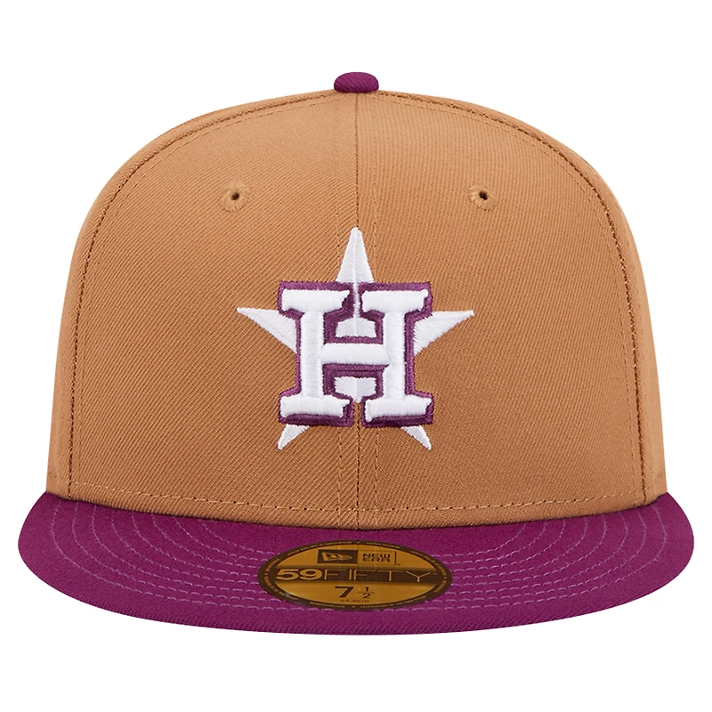 Men's New Era Brown/Purple Houston Astros Two-Tone Color Pack 59FIFTY Fitted Hat