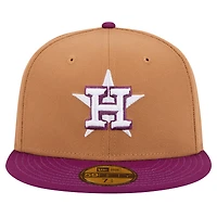 Men's New Era Brown/Purple Houston Astros Two-Tone Color Pack 59FIFTY Fitted Hat