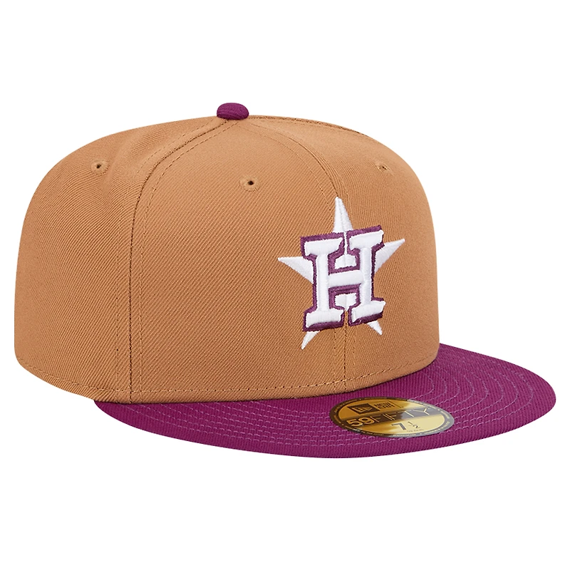 Men's New Era Brown/Purple Houston Astros Two-Tone Color Pack 59FIFTY Fitted Hat