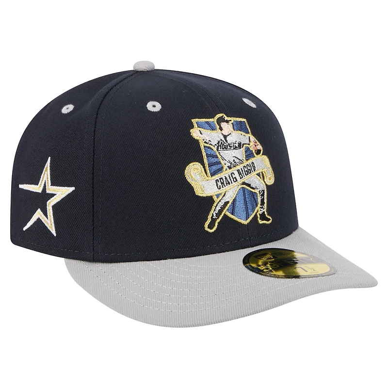 Casquette ajustée New Era Craig Biggio bleu marine des Astros de Houston 59FIFTY pour homme