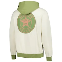 Men's New Era Cream/Green Houston Astros Color Pop Pullover Hoodie