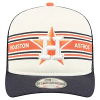 Casquette snapback A-Frame 9FIFTY Trucker pour homme New Era crème/bleu marine Houston Astros Banner