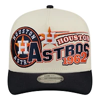 Men's New Era  Cream/Navy Houston Astros Classic A-Frame 9FIFTY Snapback Hat