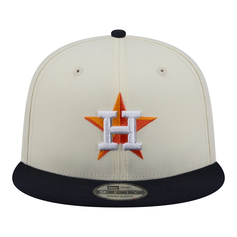 Men's New Era Cream/Navy Houston Astros Localized 9FIFTY Snapback Hat