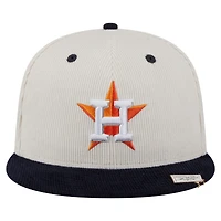 Men's New Era Cream/Navy Houston Astros Two-Tone Corduroy 59FIFTY Fitted Hat