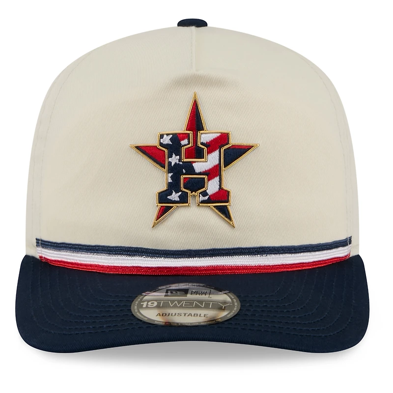 Men's New Era Cream/Navy Houston Astros USA 250 Fourth of July 19TWENTY Adjustable Hat