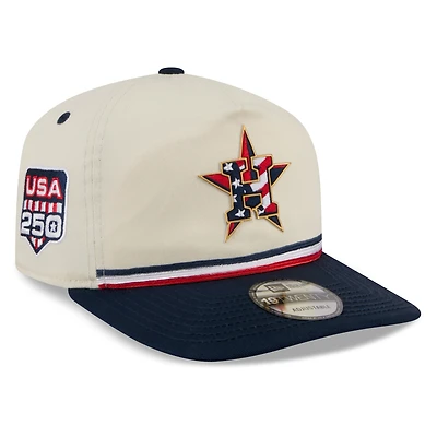 Men's New Era Cream/Navy Houston Astros USA 250 Fourth of July 19TWENTY Adjustable Hat