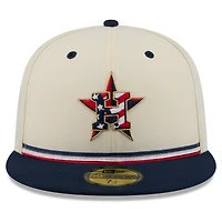 Men's New Era Cream/Navy Houston Astros USA 250 Fourth of July 59FIFTY Fitted Hat