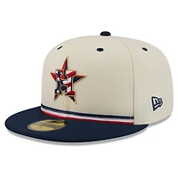 Men's New Era Cream/Navy Houston Astros USA 250 Fourth of July 59FIFTY Fitted Hat