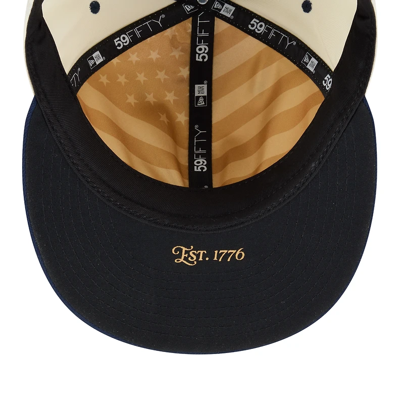 Casquette ajustée New Era crème/marine Houston Astros USA 250 Fourth of July 59FIFTY pour homme