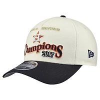 Casquette ajustable New Era 9FORTY M-Crown pour homme, crème/bleu marine, Houston Astros World Series