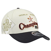 Casquette ajustable New Era 9FORTY M-Crown pour homme, crème/bleu marine, Houston Astros World Series