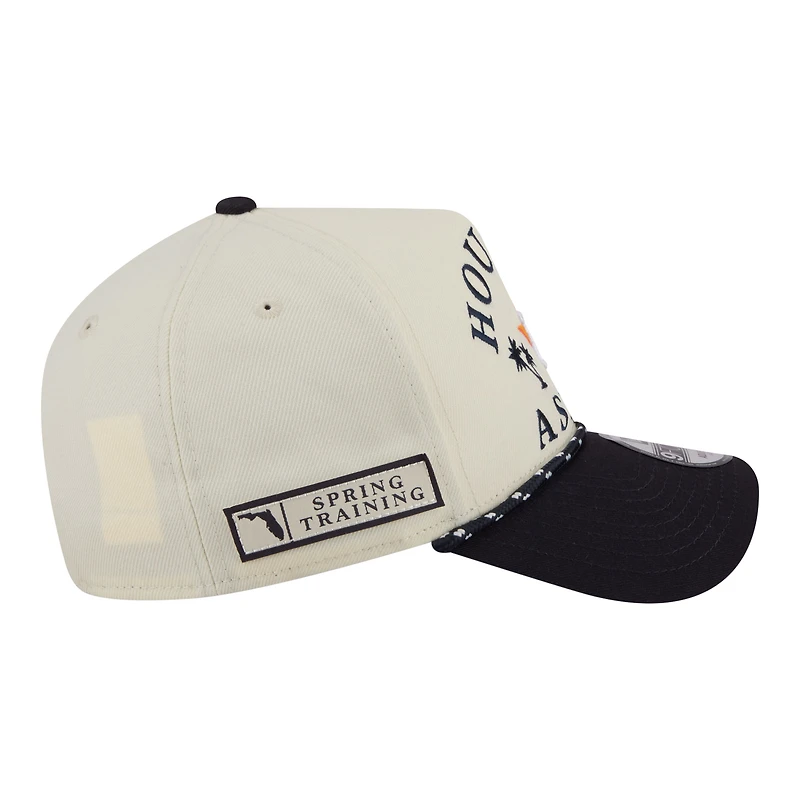 Casquette ajustable New Era crème Houston Astros 2026 Spring Training Fan Pack Rope A-Frame 9FORTY pour homme