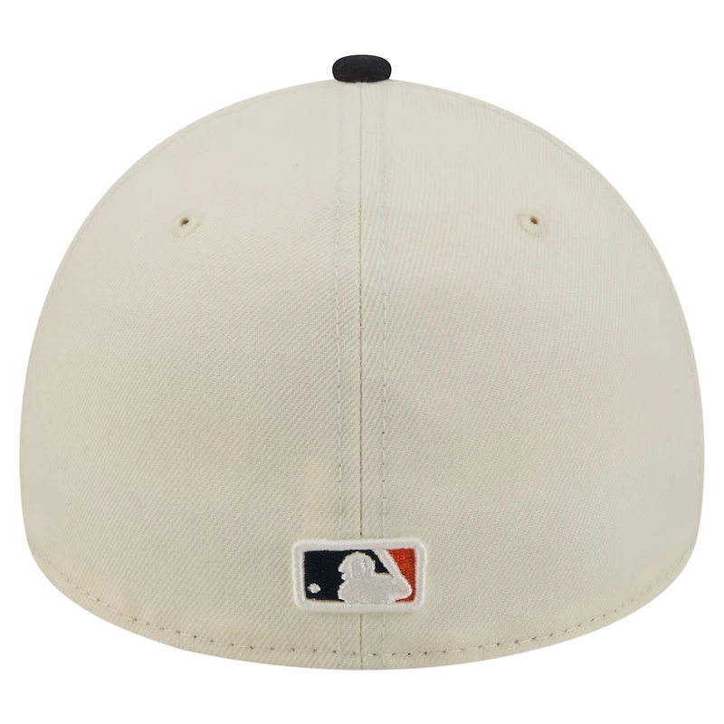 Men's New Era Cream Houston Astros Chrome A-Frame 59FORTY Fitted Hat