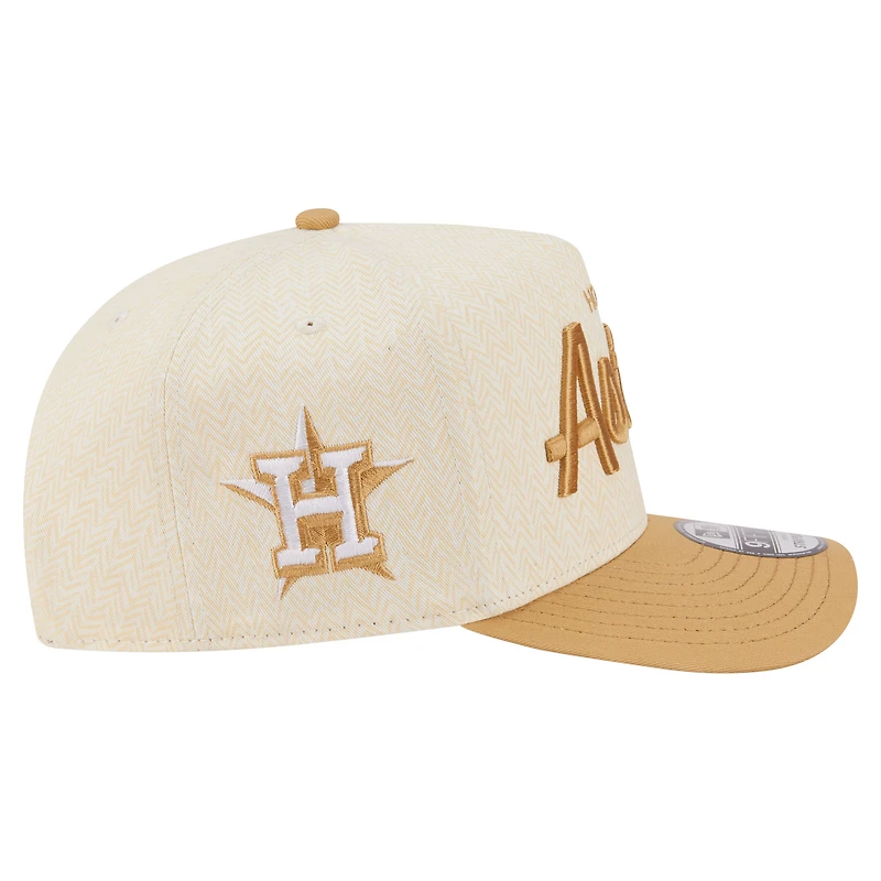Men's New Era Cream Houston Astros Herringbone 9FIFTY A-Frame Snapback Hat