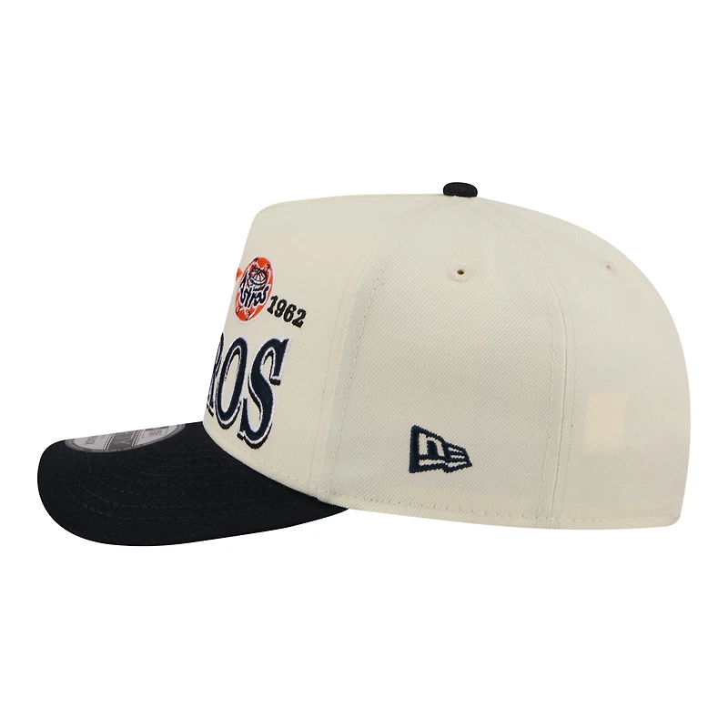 Men's New Era Cream Houston Astros Throwback Tri-Hit A-Frame 9FIFTY Adjustable Hat