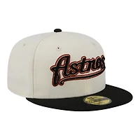 Men's New Era  Cream Houston Astros Two-Tone Stitch 59FIFTY Fitted Hat