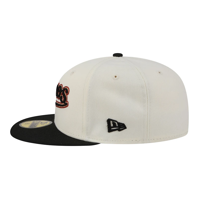Men's New Era Cream Houston Astros Two-Tone Stitch 59FIFTY Fitted Hat