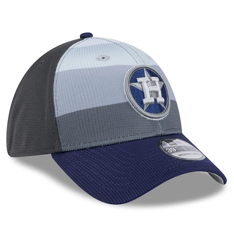 Men's New Era  Gray/Navy Houston Astros 2025 Batting Practice 39THIRTY Flex Hat