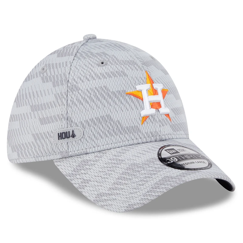Men's New Era Gray Houston Astros 2025 MLB Clubhouse 39THIRTY Flex Hat