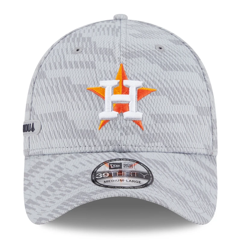 Men's New Era Gray Houston Astros 2025 MLB Clubhouse 39THIRTY Flex Hat