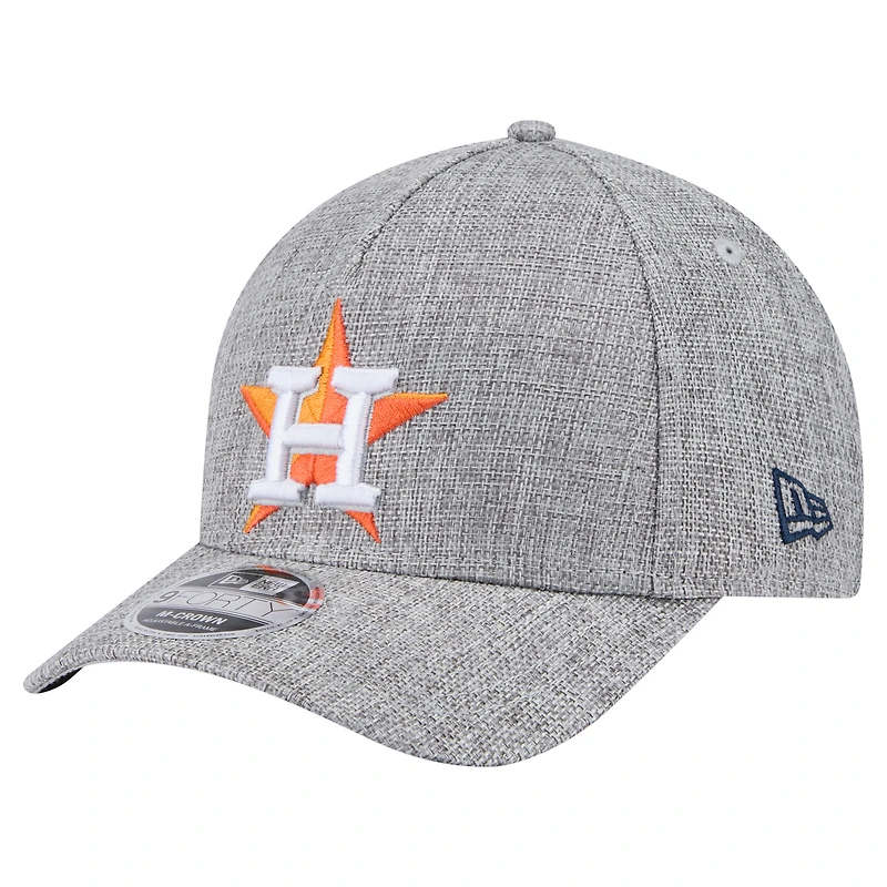 Men's New Era Gray Houston Astros Cotton Weave M-Crown A-Frame 9FORTY Adjustable Hat