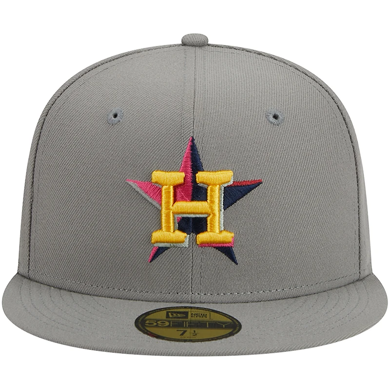 Men's New Era Gray Houston Astros Multi Color Pack 59FIFTY Fitted Hat