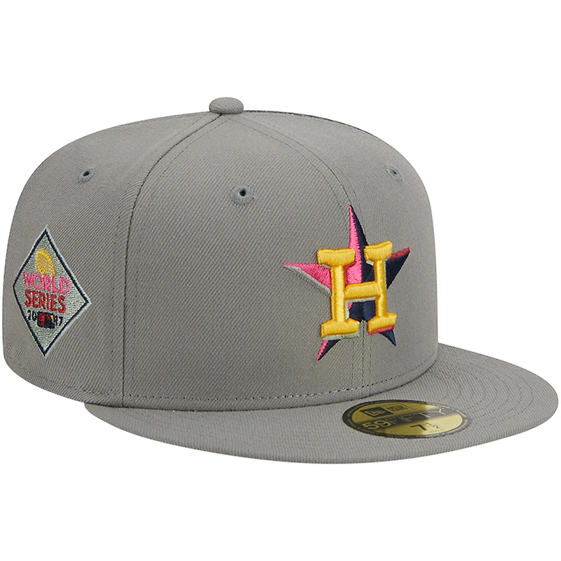Men's New Era Gray Houston Astros Multi Color Pack 59FIFTY Fitted Hat