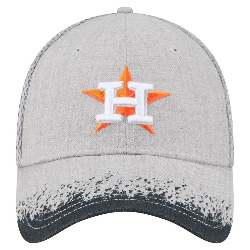 Casquette New Era 39THIRTY Flex grise Houston Astros pour homme avec visière et motif éclaboussures de peinture